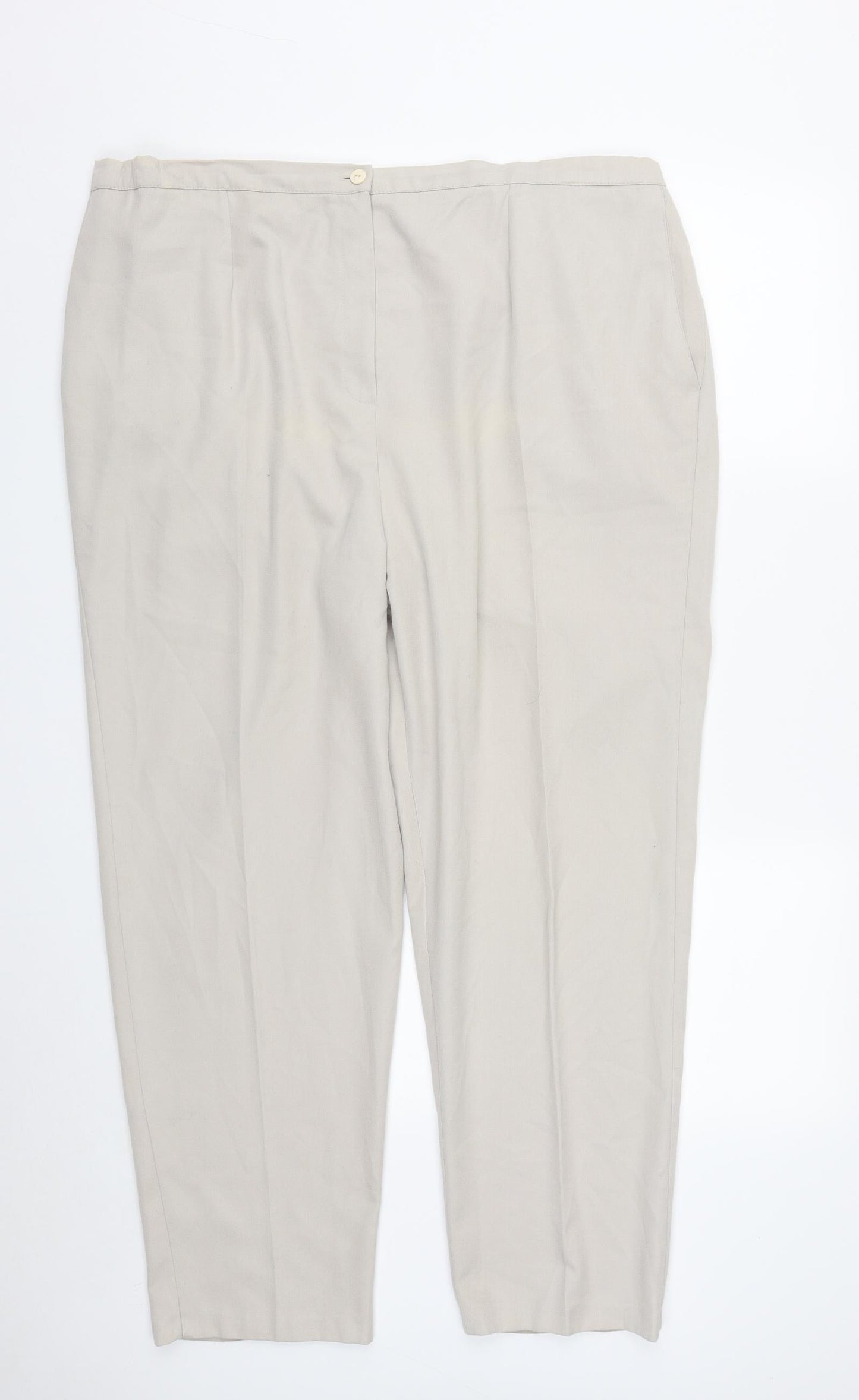 Womens UK Size 22 essence Regular Fit  Beige Trousers