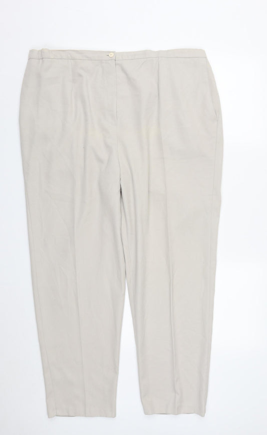 essence Womens Beige  Polyester Trousers  Size 22 L29 in Regular Zip
