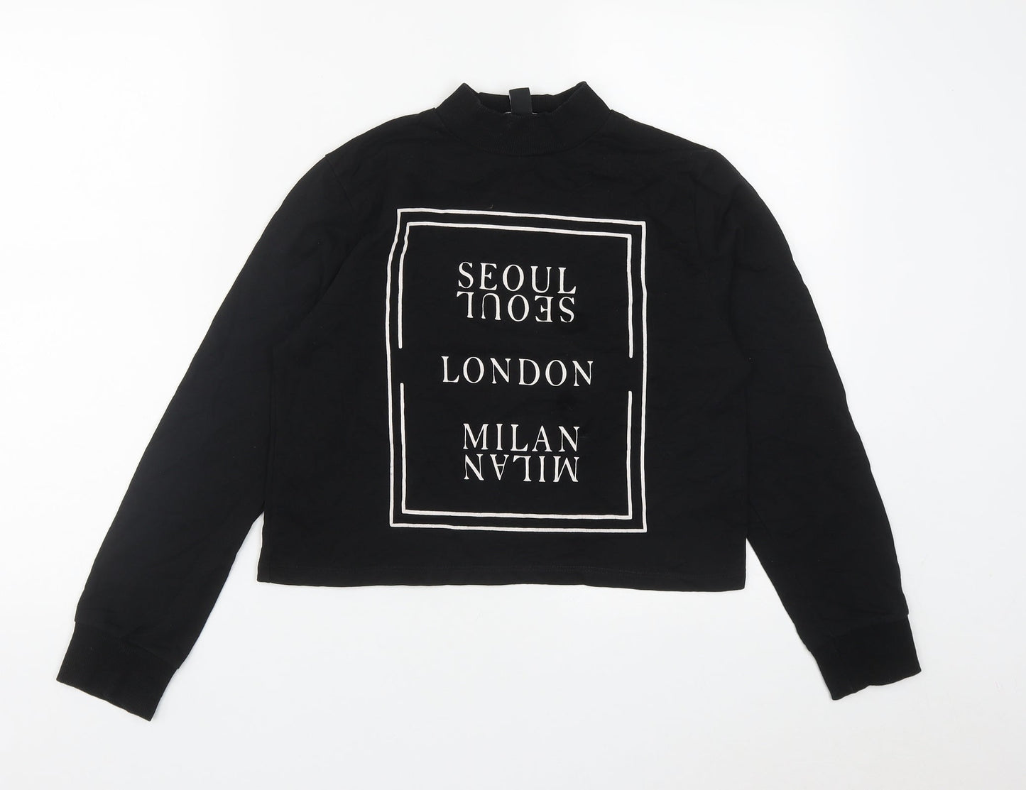 Atmosphere Womens Black  Cotton Pullover Sweatshirt Size 6   - London/Milan