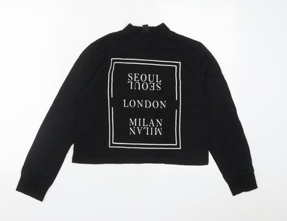 Atmosphere Womens Black  Cotton Pullover Sweatshirt Size 6   - London/Milan
