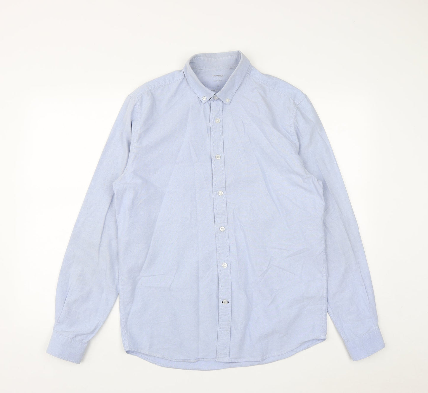 Mens UK Size M Dunnes Blue  Button-Up Long Sleeve Casual Shirt