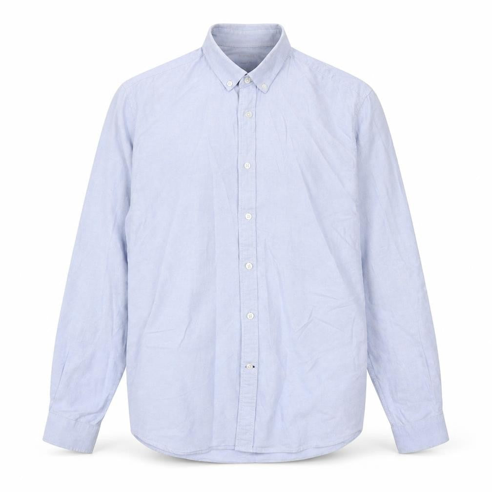 Mens UK Size M Dunnes Blue  Button-Up Long Sleeve Casual Shirt