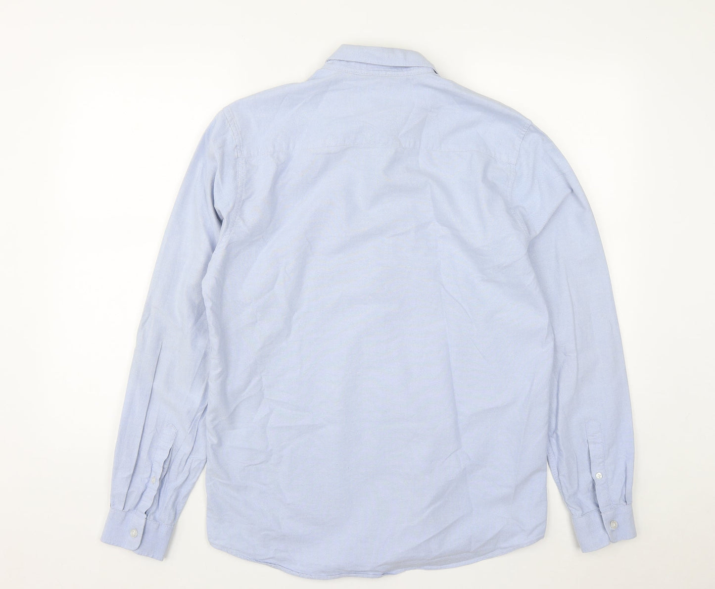 Mens UK Size M Dunnes Blue  Button-Up Long Sleeve Casual Shirt
