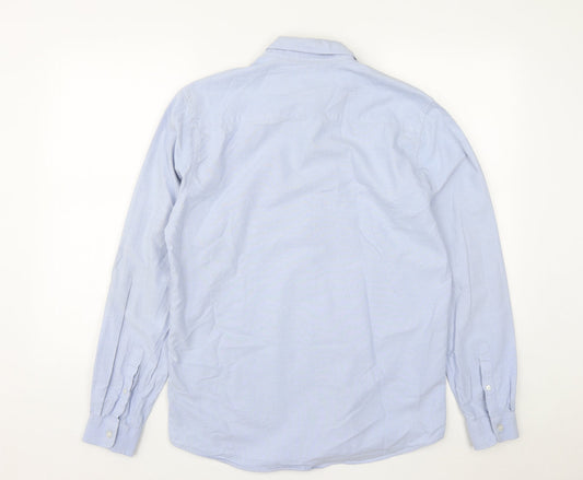 Mens UK Size M Dunnes Blue  Button-Up Long Sleeve Casual Shirt