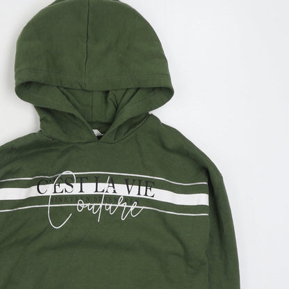 Matalan Girls Green  Cotton Pullover Hoodie Size 11 Years  Pullover
