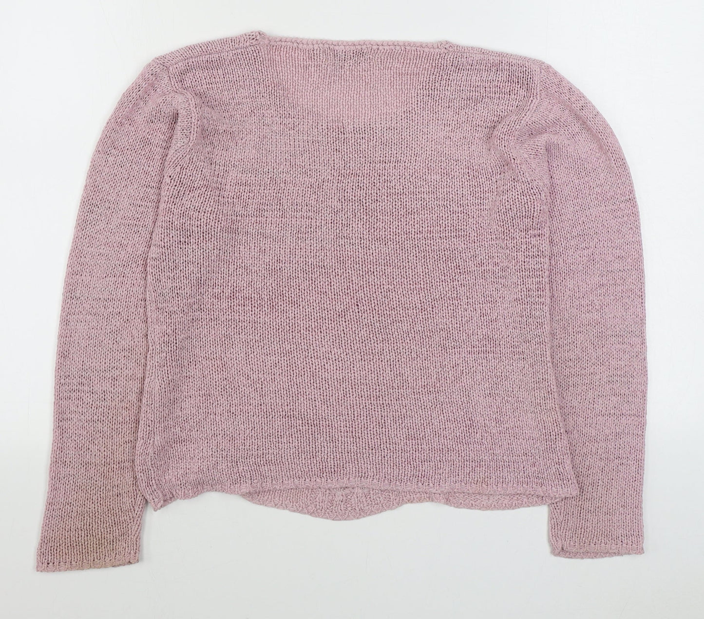 Yaruili Womens Pink Boat Neck  Viscose Pullover Jumper Size M