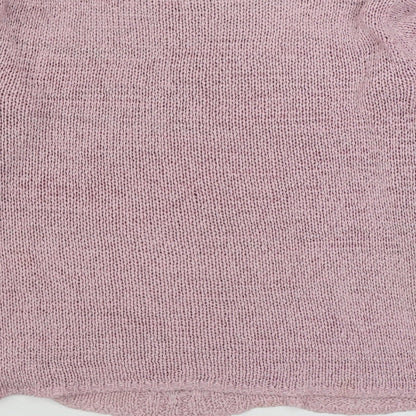 Yaruili Womens Pink Boat Neck  Viscose Pullover Jumper Size M