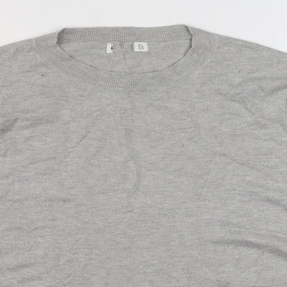 Gallery Womens Grey Round Neck  Viscose Pullover Jumper Size L
