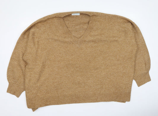 Primark  Womens Brown Round Neck  Acrylic Pullover Jumper Size 2XL