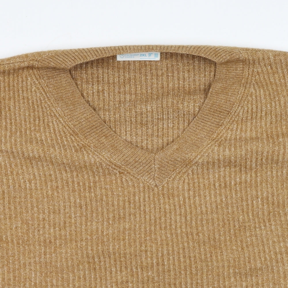 Primark  Womens Brown Round Neck  Acrylic Pullover Jumper Size 2XL
