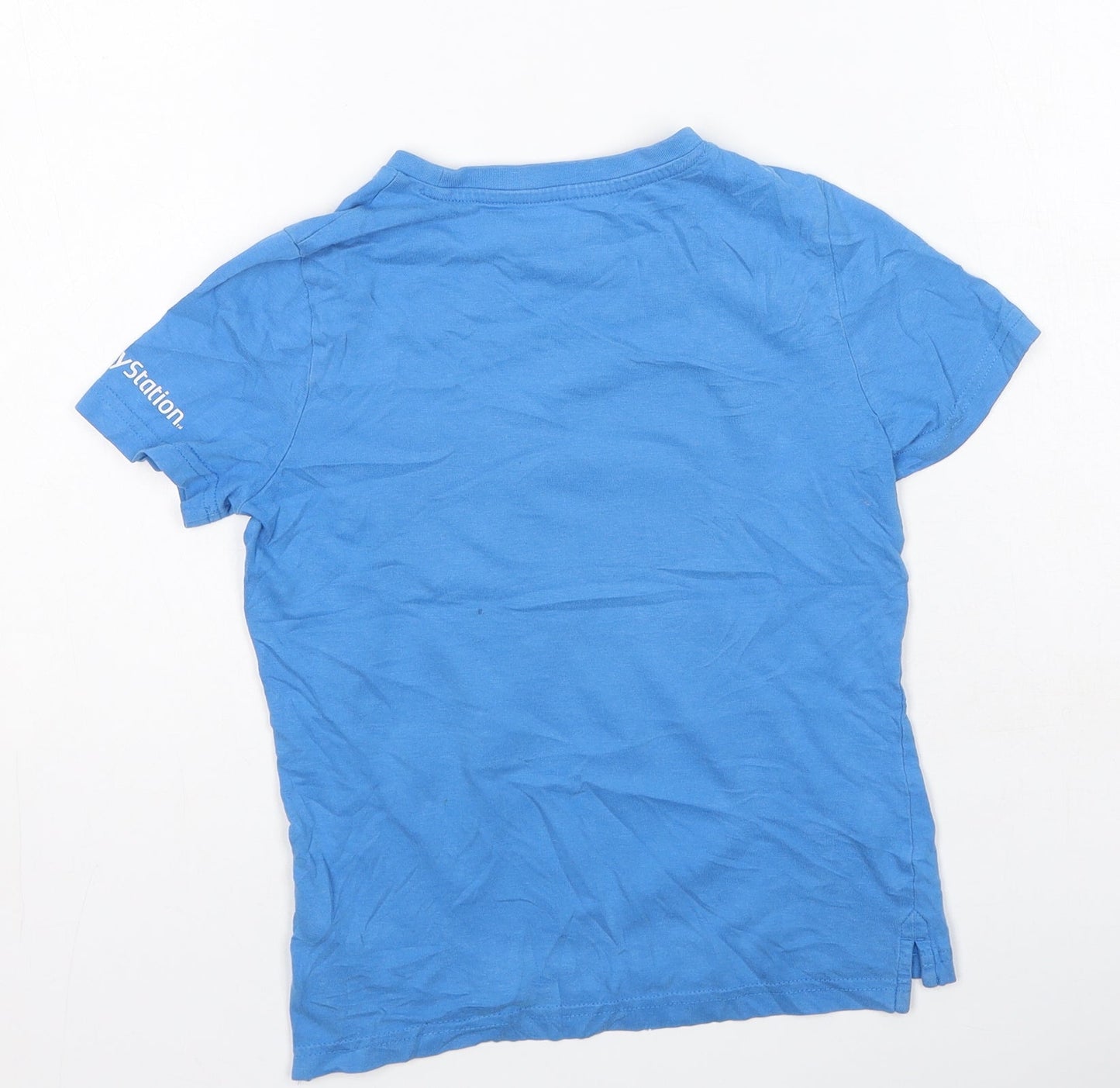 F&F Boys Blue  Cotton Basic Casual Size 5-6 Years Round Neck  - Play Station