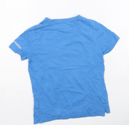 F&F Boys Blue  Cotton Basic Casual Size 5-6 Years Round Neck  - Play Station