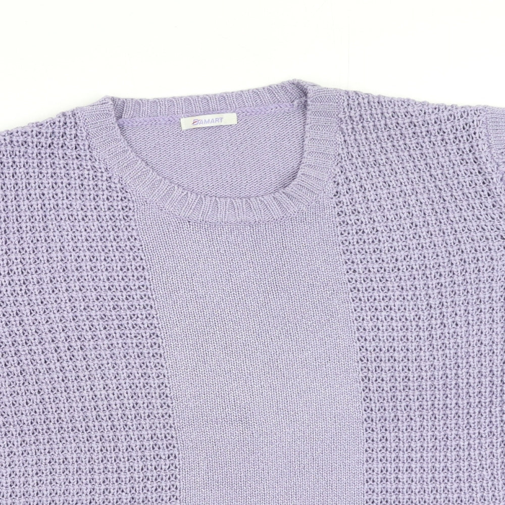 Damart Womens Purple Round Neck  Acrylic Pullover Jumper Size M