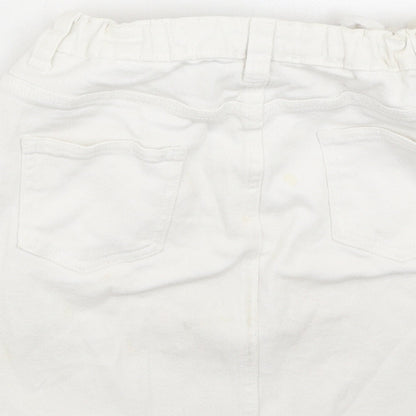 Denim & Co. Girls Ivory  Cotton Mini Skirt Size 11-12 Years  Regular