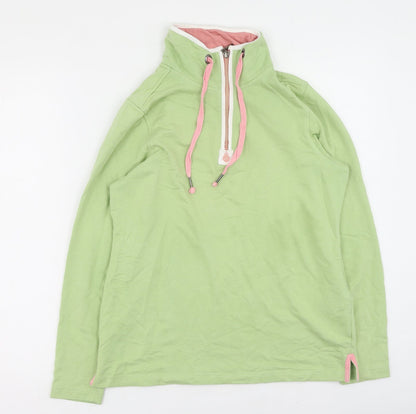 Tay Berry Womens Green High Neck  Viscose Pullover Jumper Size S