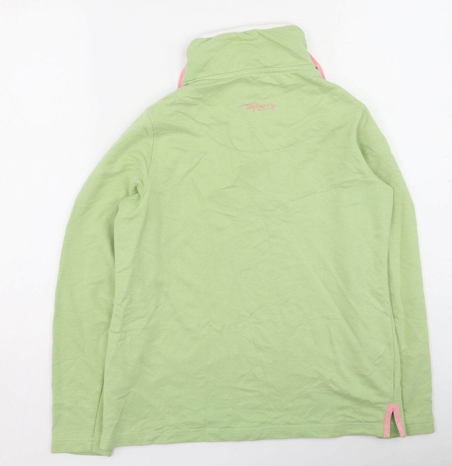 Tay Berry Womens Green High Neck  Viscose Pullover Jumper Size S