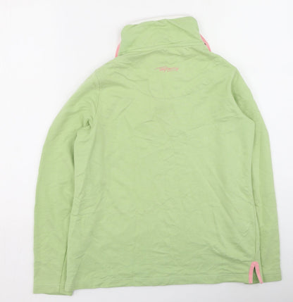 Tay Berry Womens Green High Neck  Viscose Pullover Jumper Size S