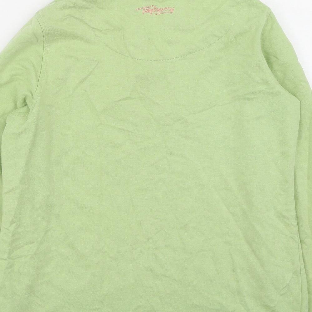 Tay Berry Womens Green High Neck  Viscose Pullover Jumper Size S