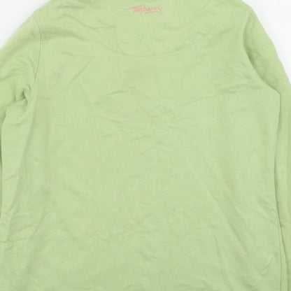 Tay Berry Womens Green High Neck  Viscose Pullover Jumper Size S