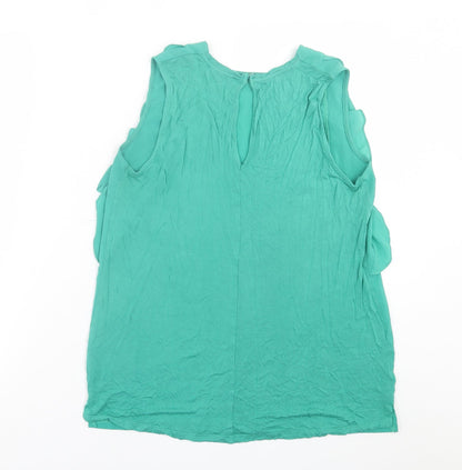 Womens UK Size 12 Warehouse Green Basic Tank