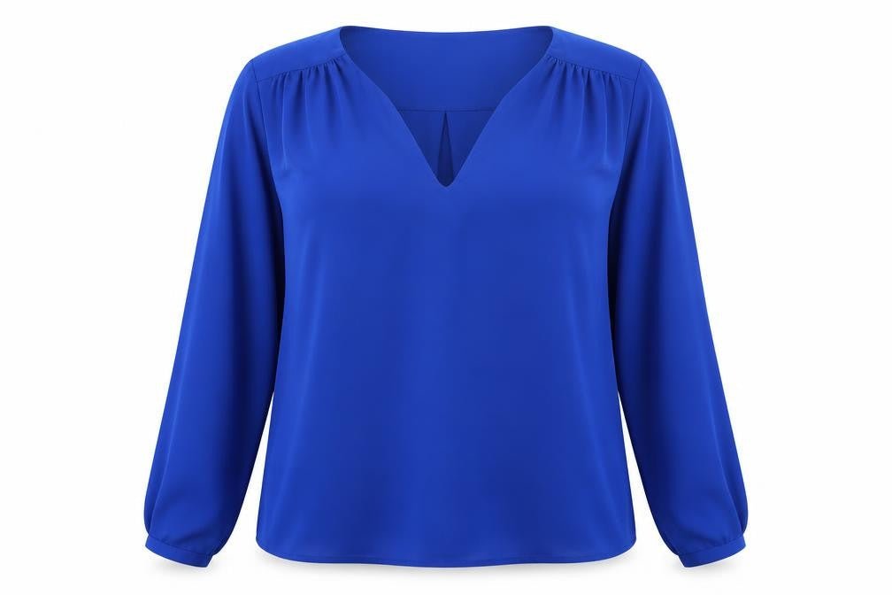 Womens UK Size S Mango Blue Basic Blouse
