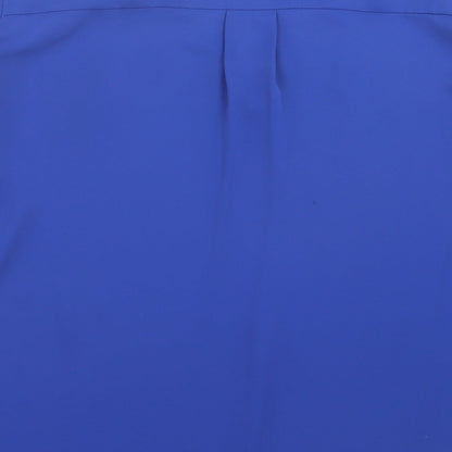 Womens UK Size S Mango Blue Basic Blouse