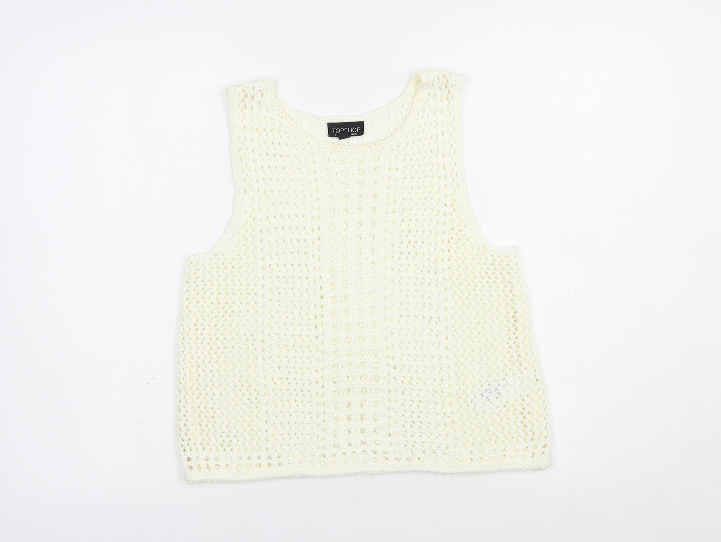 Womens UK Size 10 Topshop Ivory Basic Tank