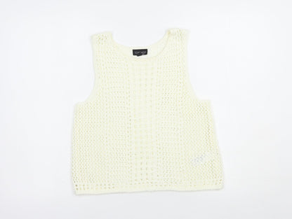 Womens UK Size 10 Topshop Ivory Basic Tank