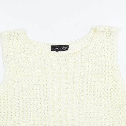 Womens UK Size 10 Topshop Ivory Basic Tank