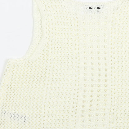Womens UK Size 10 Topshop Ivory Basic Tank