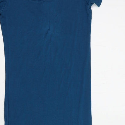 Style Womens Blue  Viscose Bodycon  Size S  Off the Shoulder Pullover