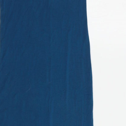 Style Womens Blue  Viscose Bodycon  Size S  Off the Shoulder Pullover