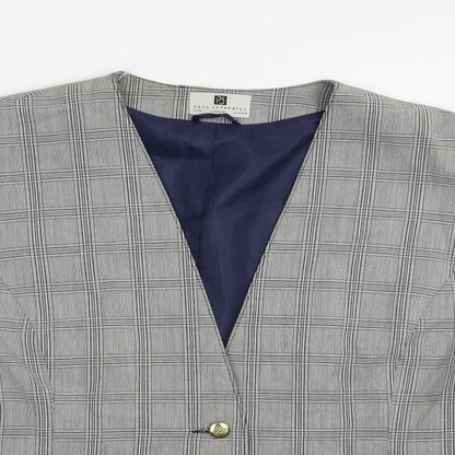 Paul Separates Womens Grey Plaid  Jacket Blazer Size 16  Button