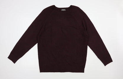 Primark Mens Purple Crew Neck  Polyester Pullover Jumper Size XL
