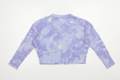 H&M Girls Purple Geometric Viscose Pullover Sweatshirt Size 12-13 Years  Pullover - Batik