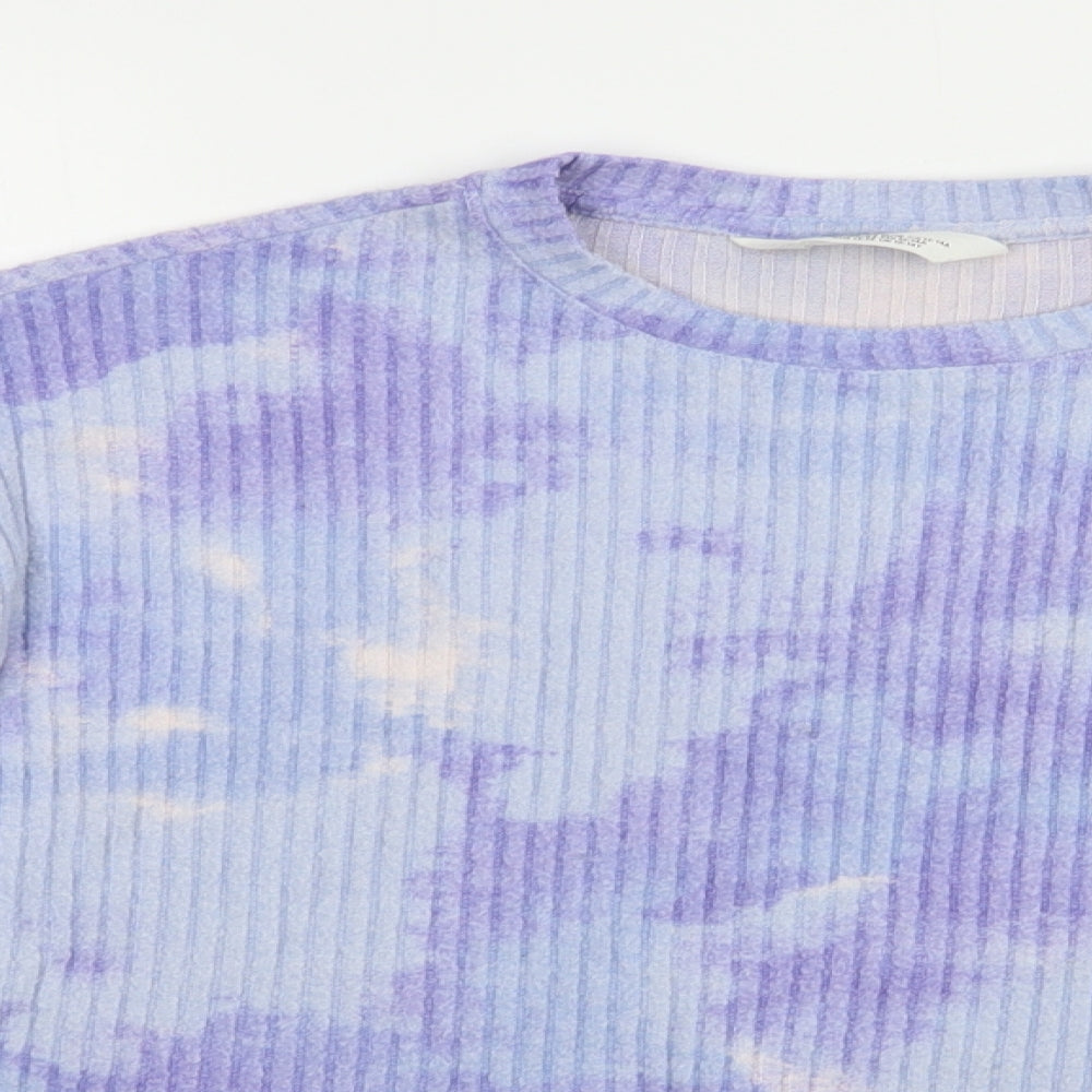 H&M Girls Purple Geometric Viscose Pullover Sweatshirt Size 12-13 Years  Pullover - Batik