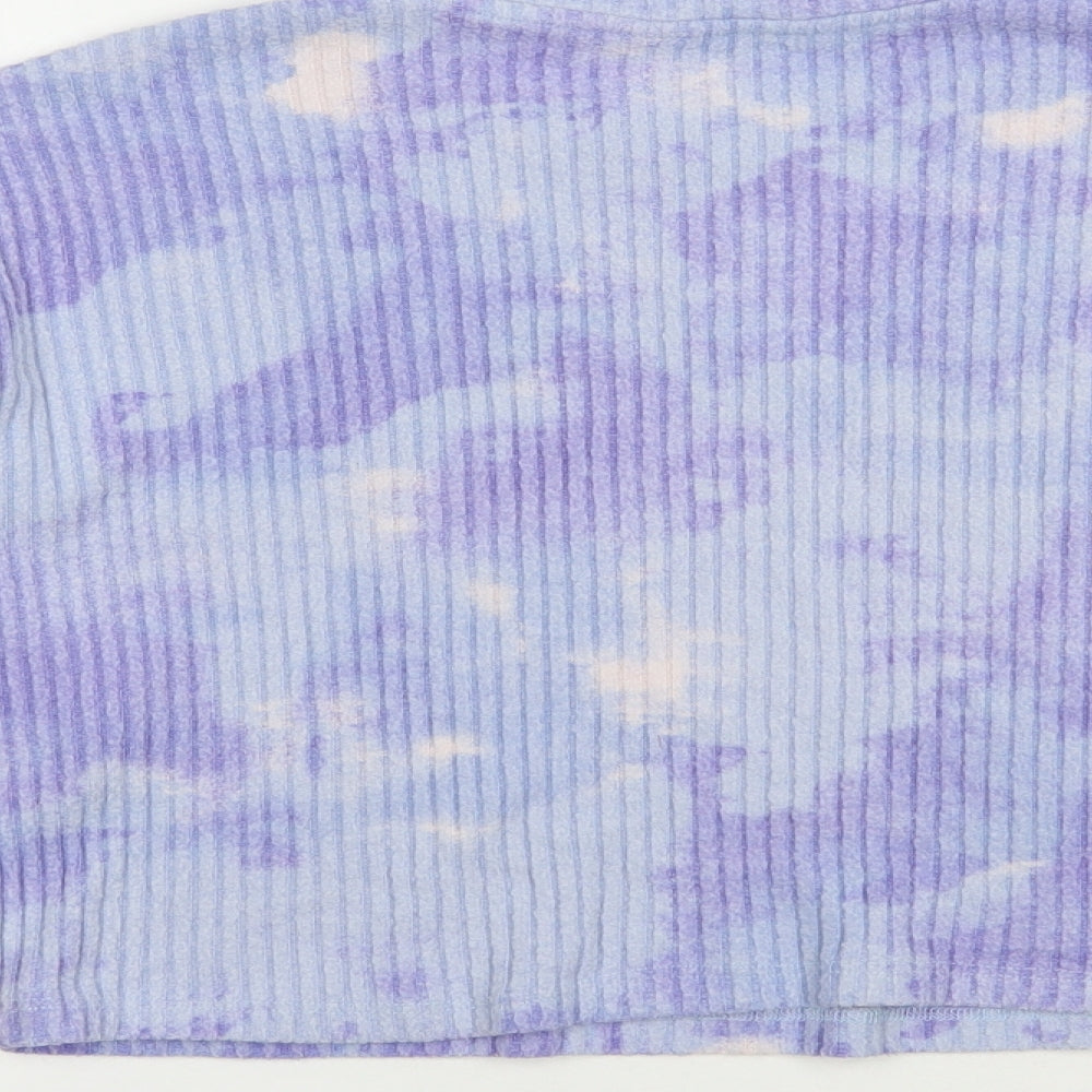 H&M Girls Purple Geometric Viscose Pullover Sweatshirt Size 12-13 Years  Pullover - Batik