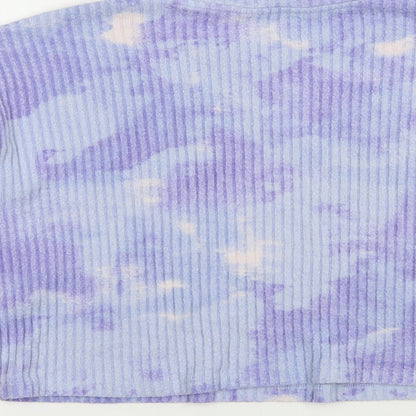 H&M Girls Purple Geometric Viscose Pullover Sweatshirt Size 12-13 Years  Pullover - Batik