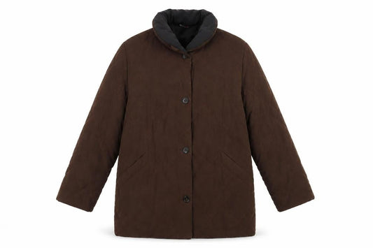 Concept UK Womens Brown   Quilted Coatigan Size 12  Button