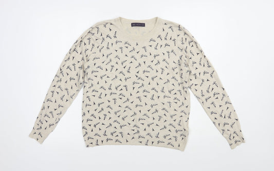Womens UK Size 14 Marks and Spencer Beige Pullover Jumper