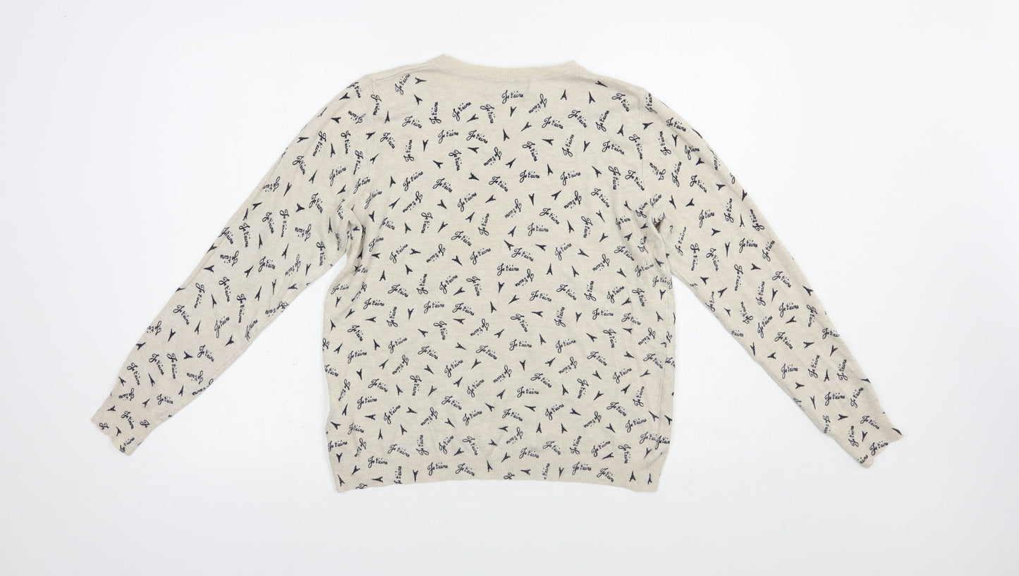Womens UK Size 14 Marks and Spencer Beige Pullover Jumper