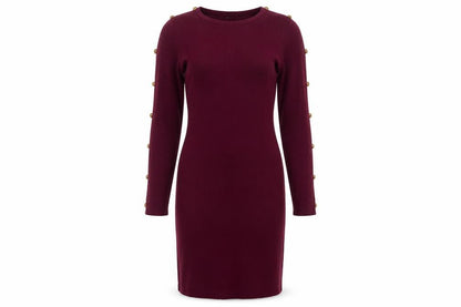 Preworn Womens Purple  Cotton Bodycon  Size M  Crew Neck Pullover
