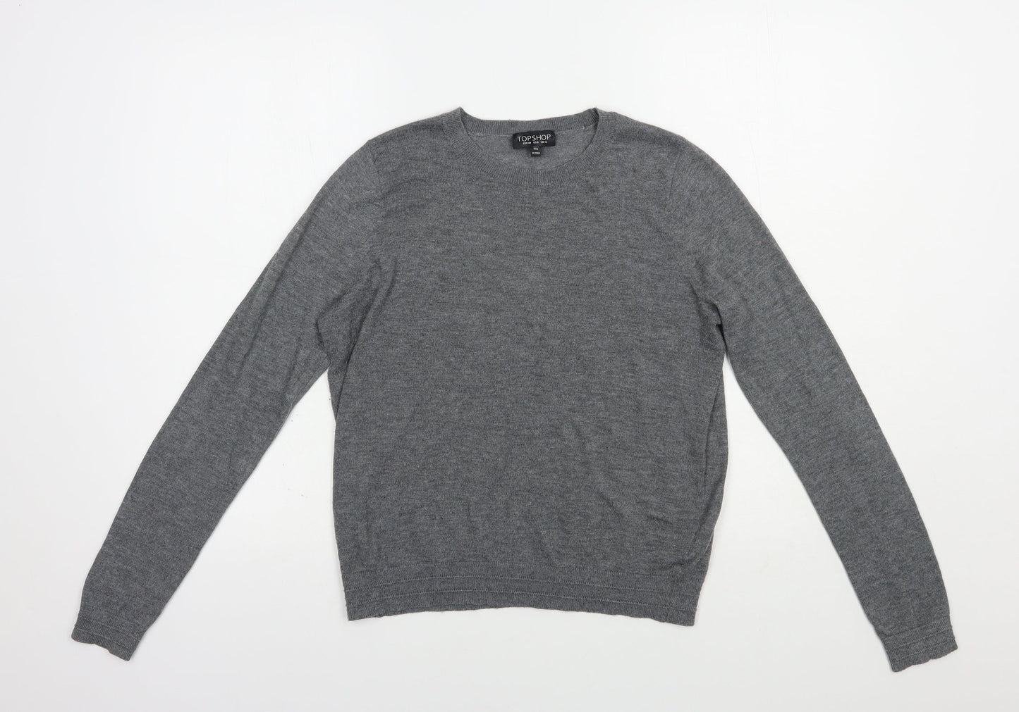 Womens UK Size 12 Topshop Grey Pullover Jumper