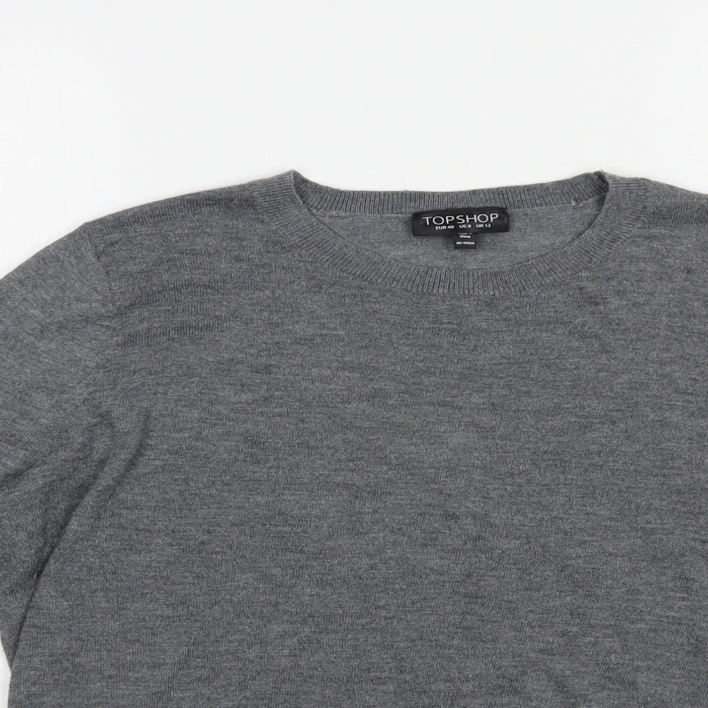 Womens UK Size 12 Topshop Grey Pullover Jumper