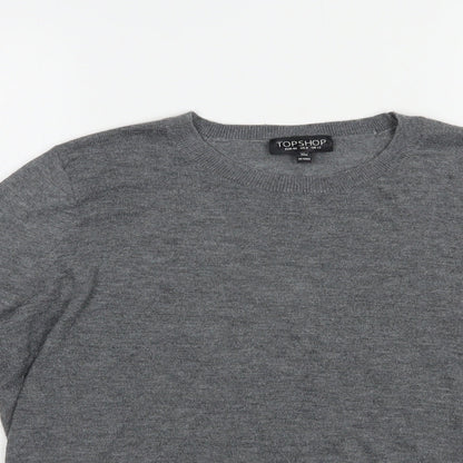 Womens UK Size 12 Topshop Grey Pullover Jumper