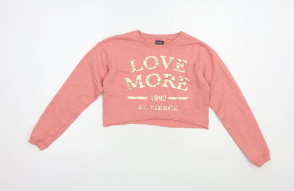 Studio Girls Pink  Cotton Pullover Sweatshirt Size 12-13 Years  Pullover - Love More