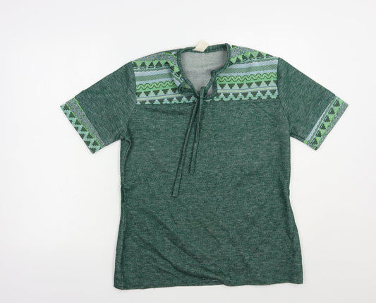 Womens UK Size M Preworn Green Pullover Jumper