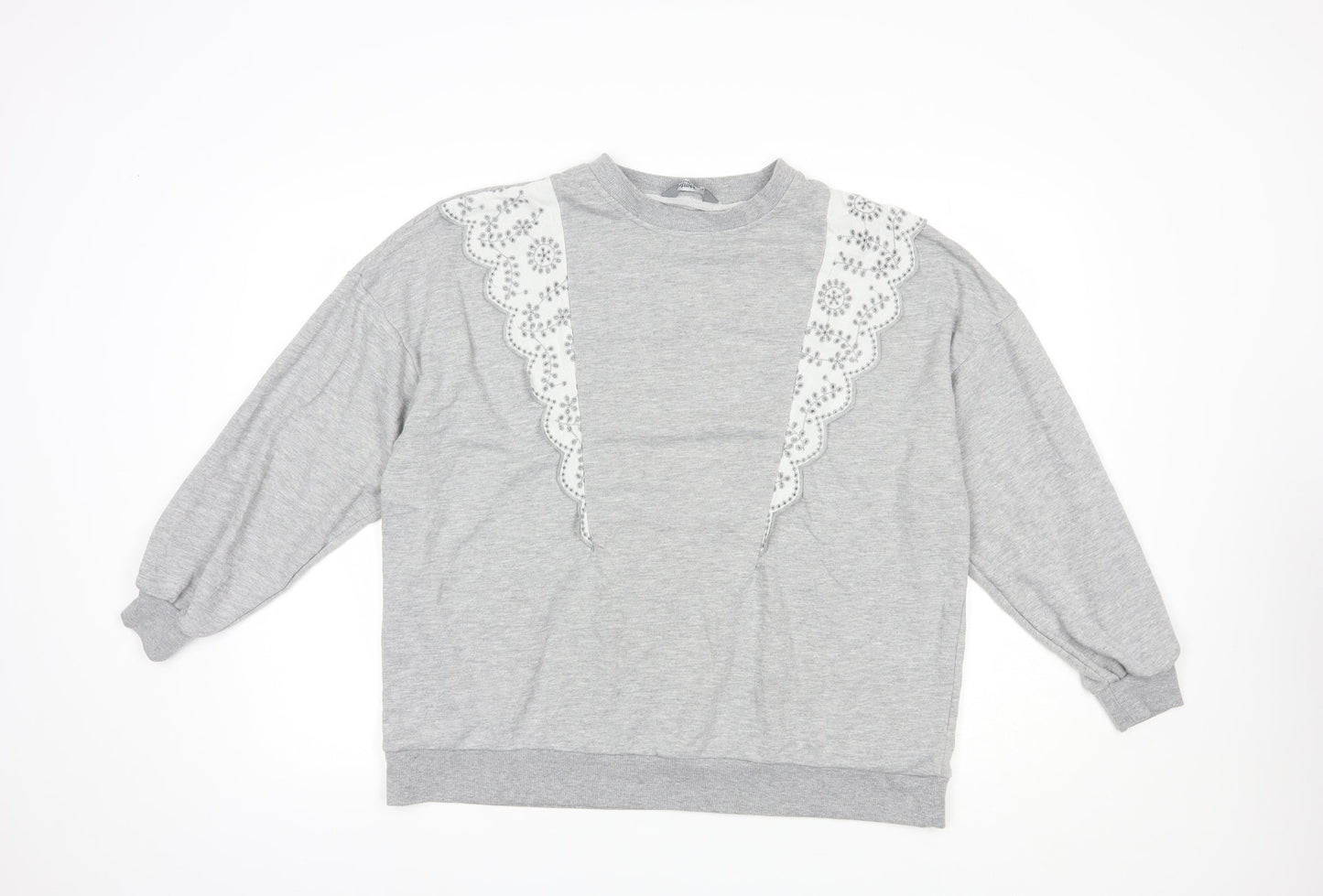 Nutmeg Womens Grey  Polyester Pullover Sweatshirt Size 14  Pullover