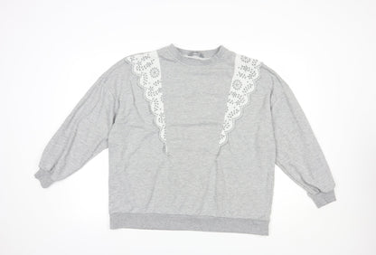 Nutmeg Womens Grey  Polyester Pullover Sweatshirt Size 14  Pullover
