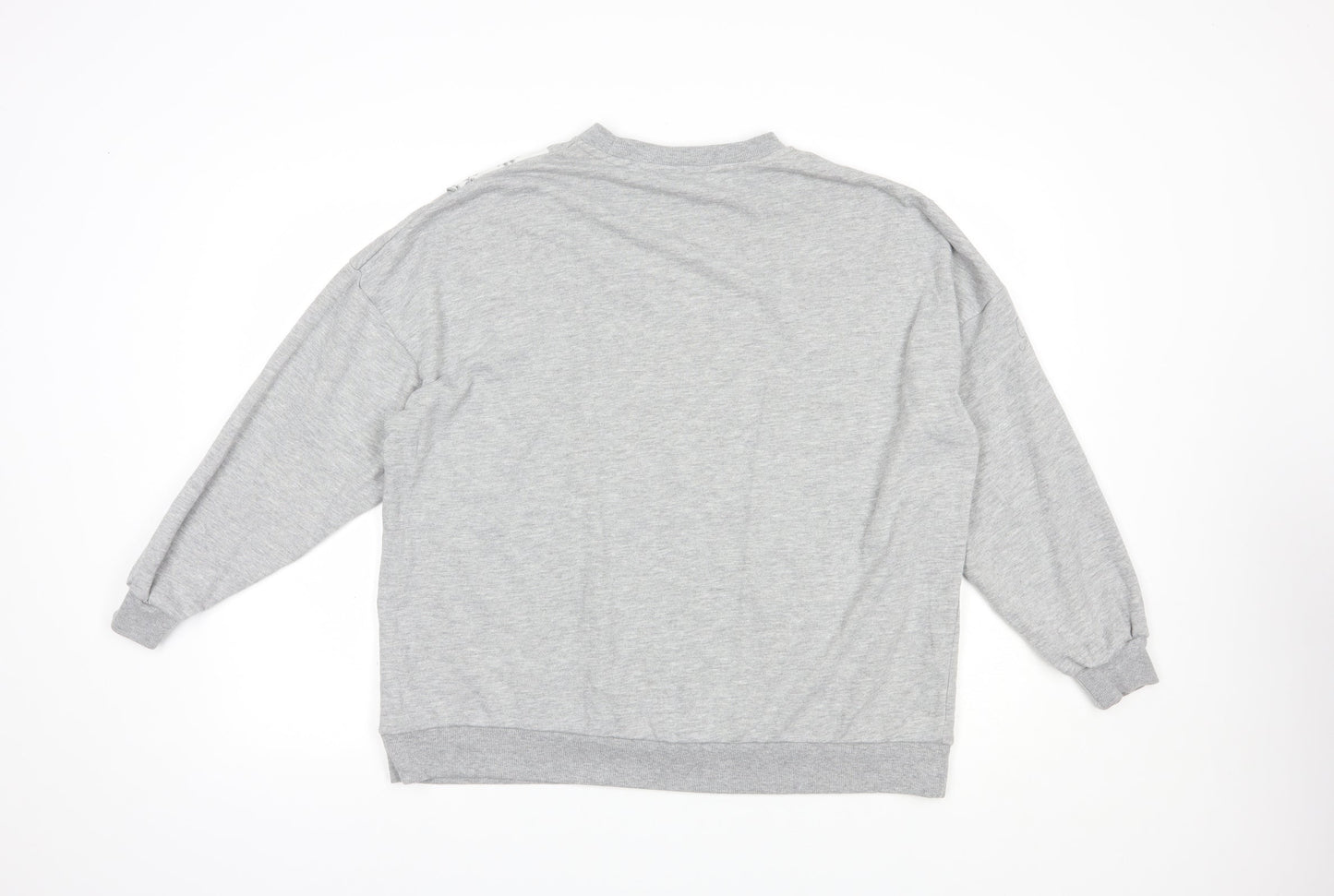 Nutmeg Womens Grey  Polyester Pullover Sweatshirt Size 14  Pullover